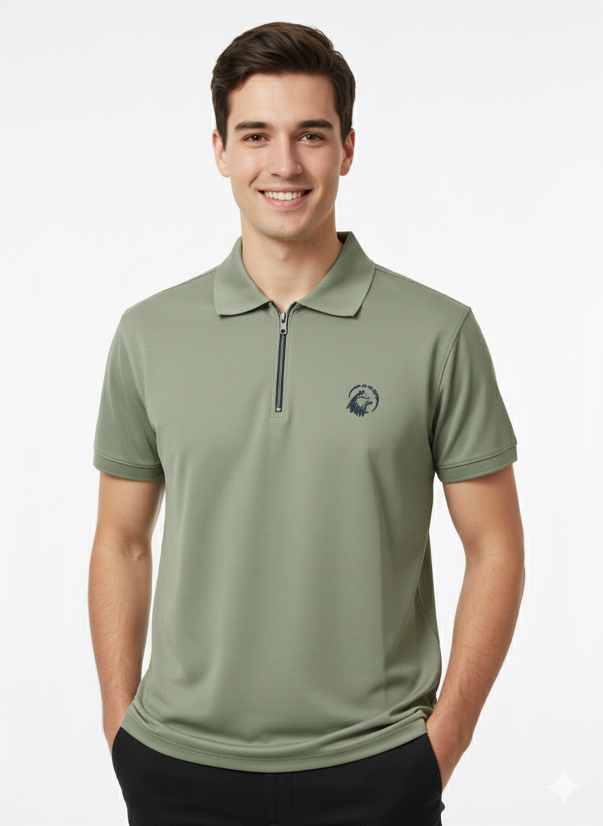 Half Zip Polo T shirt