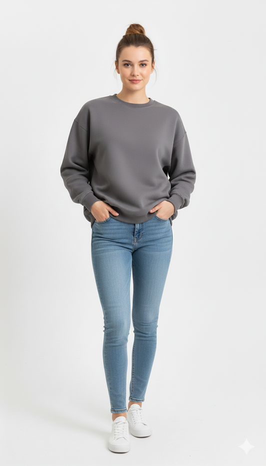 Zippy Premium Sweatshirt|| Charcoal Grey|| Unisex