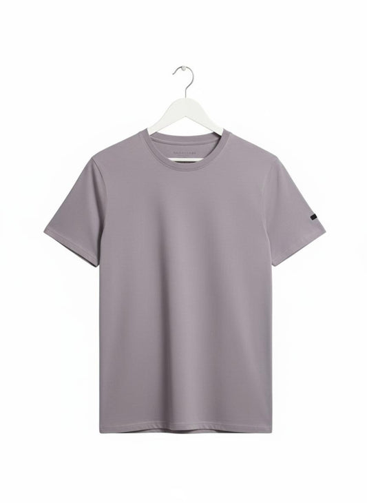 Male Round Neck T-Shirt- II Explore Lavender Grey Zippy by Crayzippy